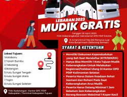 CATAT! MUDIK GRATIS PDIP KALSEL, 20 APRIL 2023 KUOTA TERBATAS