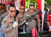 Kapolda Kalsel Pimpin Konferensi Pers Pengungkapan Kasus Senpi Ilegal