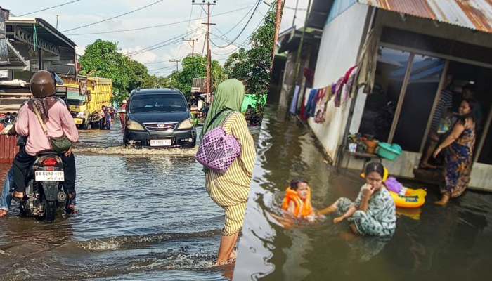 Warga mengungsi akibat Banjir Rob Kembali Terjang Desa Sungai Rangas