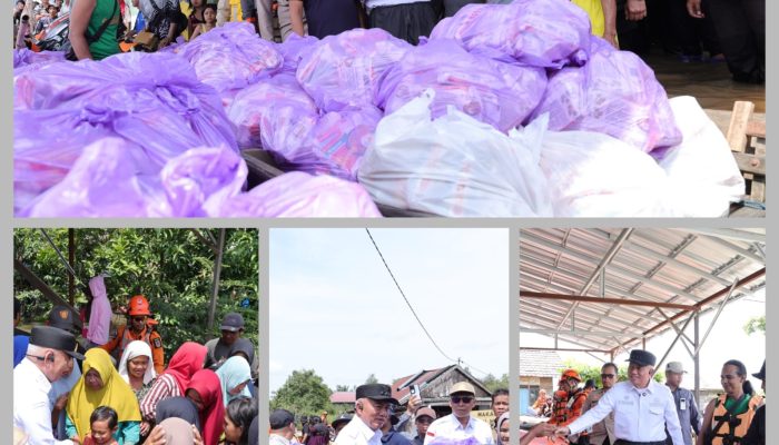 Gubernur Kalsel Serahkan Bantuan dan Siapkan Hunian Darurat Bertingkat untuk Korban Banjir